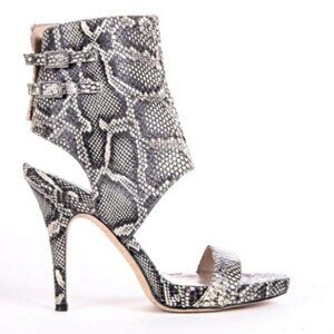 Emerson Fry Black and Cream Snakeskin Heels Stilettos (10/41)